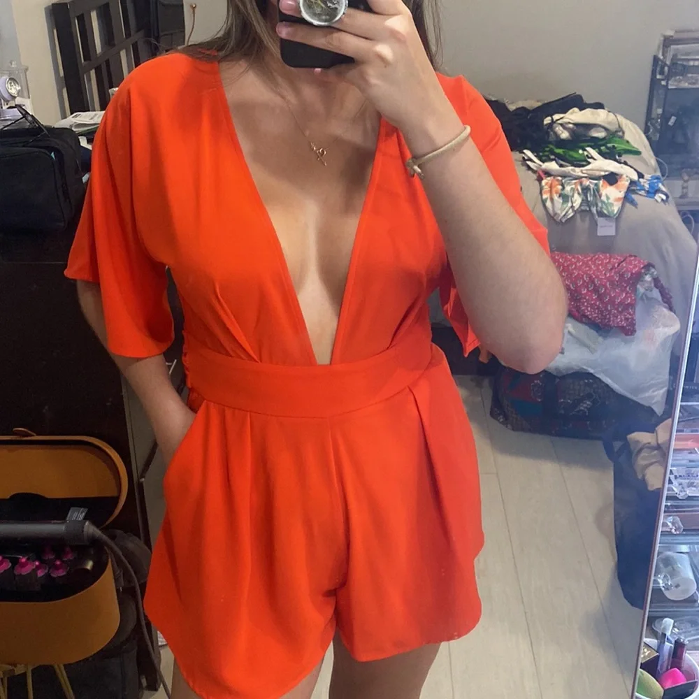 Red/Orange Romper - Picture 2 of 8